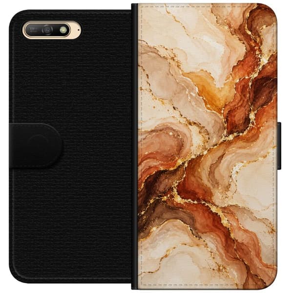 Kompatibel Tegnebogsetui til Huawei Y6 (2018) Høstagat beige