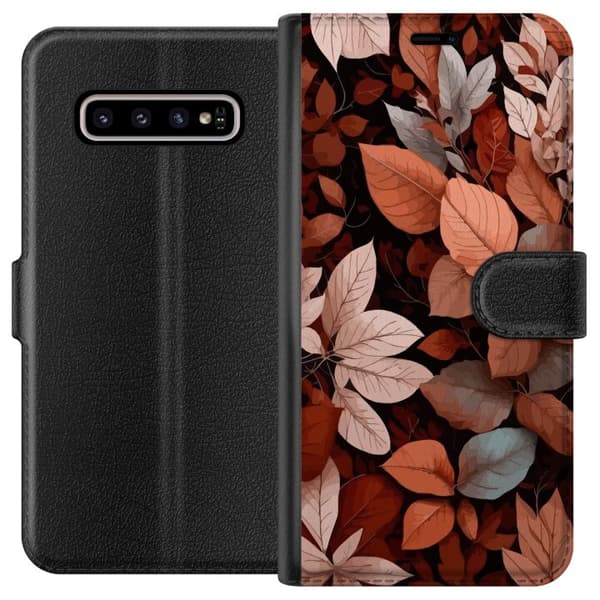 Kompatibelt Lommeboketui til Samsung Galaxy S10+ Høst og Blad