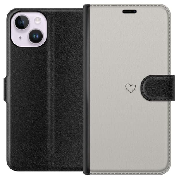 Kompatibel Tegnebogsetui til Apple iPhone 14 Hjerte
