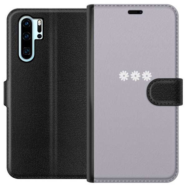 Huawei P30 Pro Lommeboketui Lilla Blomminimalisme - stilig blo