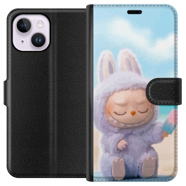 Apple iPhone 14 Plus Lommeboketui Labubu Pink Stemning