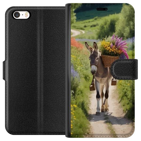 Apple iPhone 5s Plånboksfodral Åsna Djurmotiv Rolig Design Naturmotiv Populär Dekor Humor Grafiskt Djurtema Exotiskt