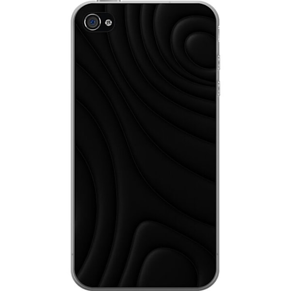 Apple iPhone 4s Gennemsigtig cover Sorte Bølger