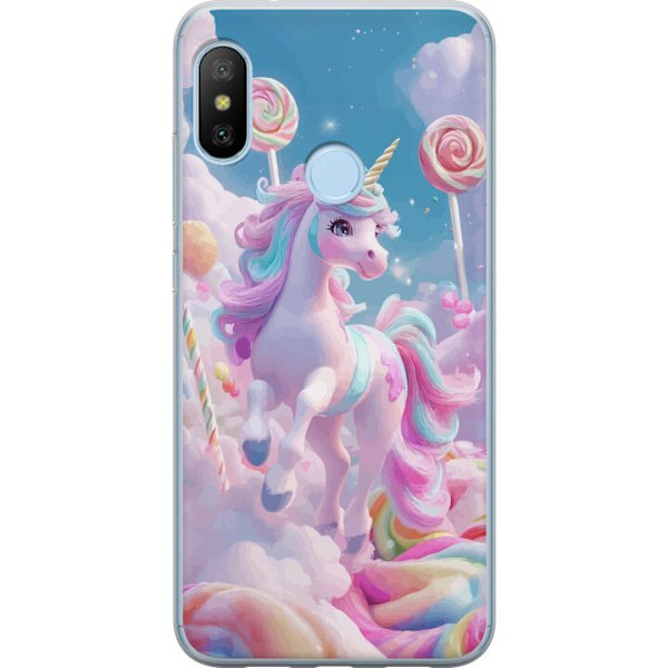 Xiaomi Mi A2 Lite Läpinäkyvä kuori Yksisarvinen Candy Pastel Kawaii Suunnittelu Söpö Suosittu Väri Graafinen Trendi Lapsen Teema Fantasia Taide