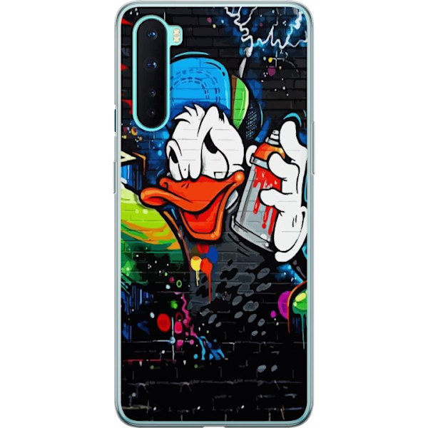 OnePlus Nord Läpinäkyvä kuori Kalle Anka Graffiti Disney Design Hauska Lasten Motiivi Väri Graafinen Suosittu Sarja Ikoninen Disney-hahmo