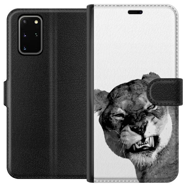 Samsung Galaxy S20+ Plånboksfodral Lejon Konst Artistiskt Djurmotiv Afrikanskt Stil Djungel Känsla Grafiskt Motiv Hemdekor Djurtema
