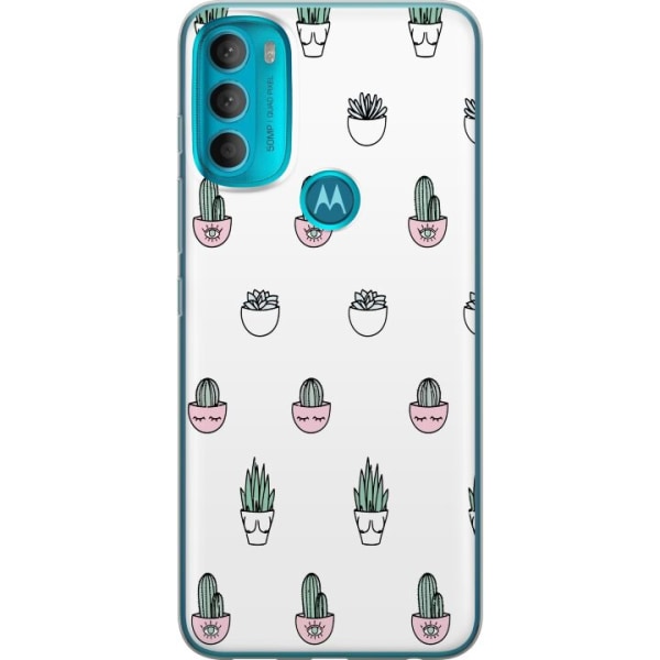 Motorola Moto G71 5G Genomskinligt Skal Kaktus Mönster