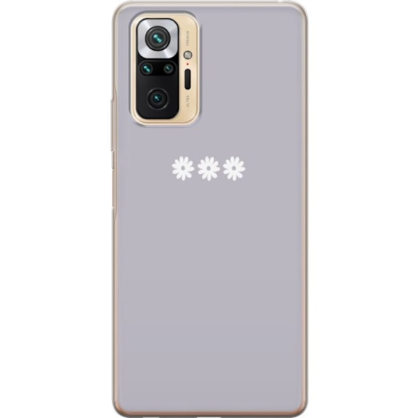 Xiaomi Redmi Note 10 Pro Genomskinligt Skal Lila Blomminimalism – stilrent blommotiv på lila bakgrund