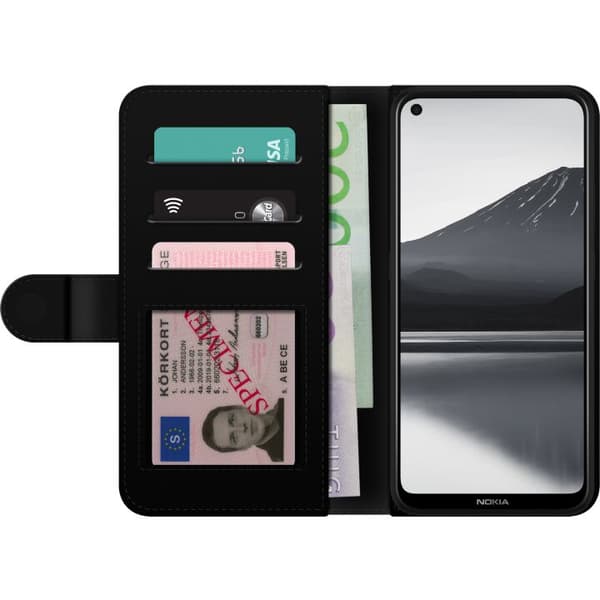 Kompatibel Tegnebogsetui til Nokia 3.4 Pause text sort
