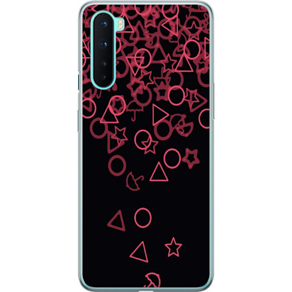 OnePlus Nord Genomskinligt Skal Squid Game Ikoner Serie Design Populärt TV Spel Ikoner Grafiskt Motiv Asiatisk Trend Dramaserie