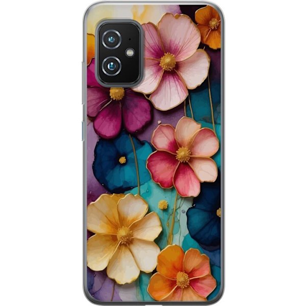 Asus Zenfone 8 Genomskinligt Skal Blommor Färger