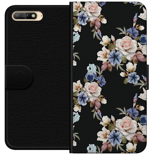 Huawei Y6 (2018) Lompakkokotelo Kukkaisten