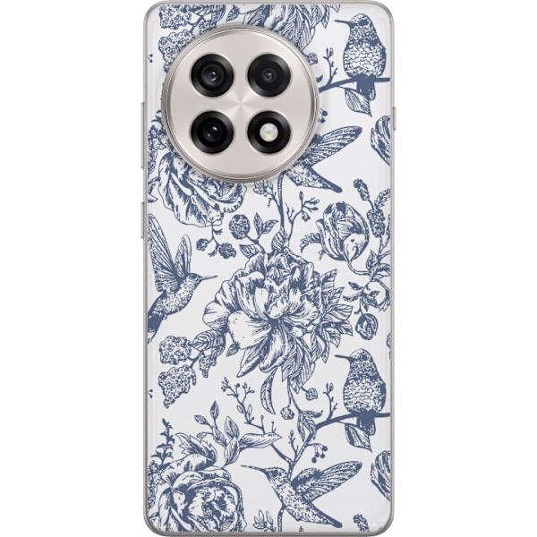 OnePlus 13R Genomskinligt Skal Blomster & Fåglar – romantiskt mönster i vintage-stil