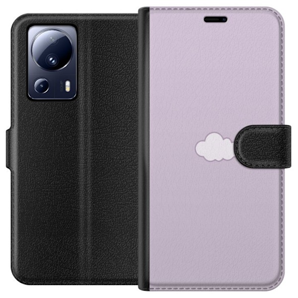 Xiaomi 13 Lite Lompakkokotelo Lila Pilvi - minimalistinen pilvi lila taustalla