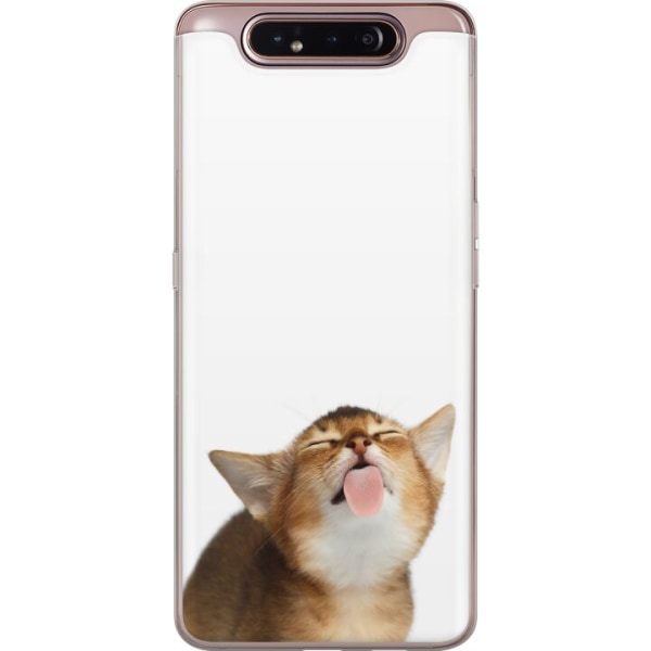 Samsung Galaxy A80 Gennemsigtig cover Katten holder dig ren