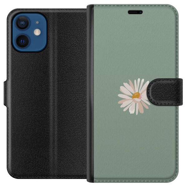 Apple iPhone 12 mini Lompakkokotelo Vihreä Minimalikukka - ty