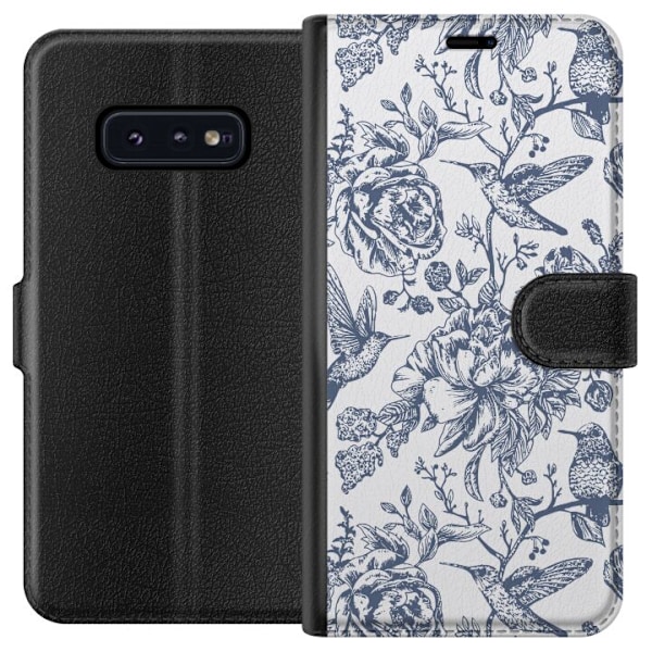 Samsung Galaxy S10e Plånboksfodral Blomster & Fåglar – romantiskt mönster i vintage-stil
