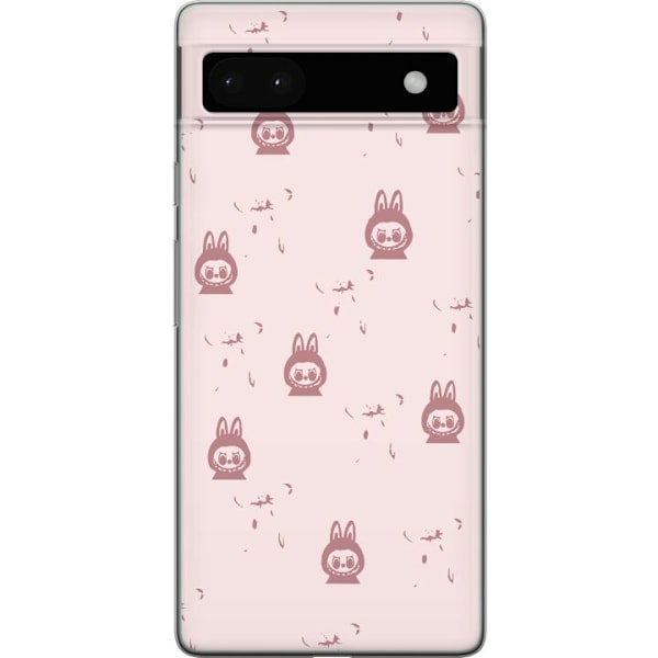 Google Pixel 6a Gjennomsiktig deksel Labubu Neon Pop - Neonfarget pop art monster