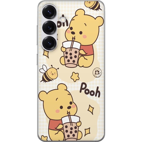 Samsung Galaxy S25 Gennemsigtig cover Nalle Pooh-stil - klassisk bjørnemotiv i en ny fortolkning