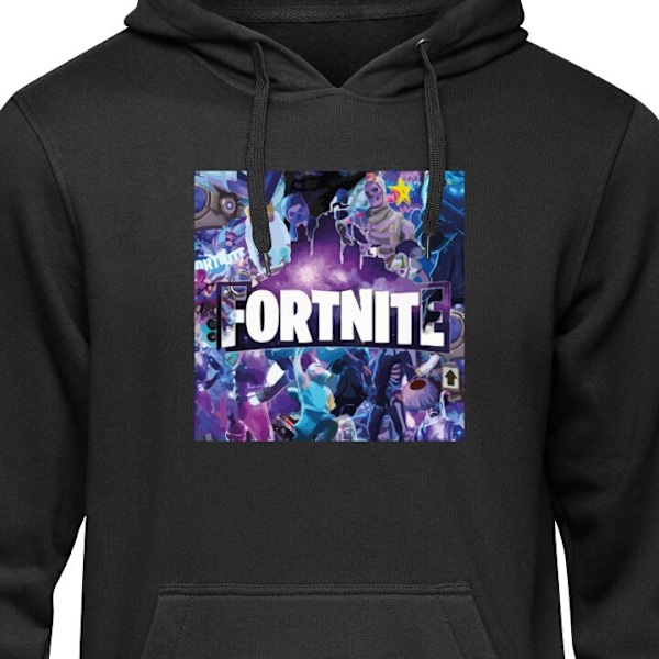 Barn-Hoodie | Mjuk Huvtröja för Barn Fortnite svart 5-6 År