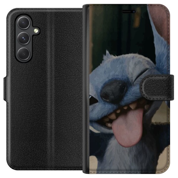 Samsung Galaxy A05s Tegnebogsetui Stitch Sød Alien - Blå Fav
