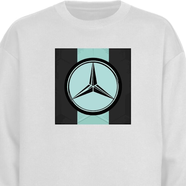 Sweatshirt til Voksne | Klassisk Collegebluse Mercedes hvid L