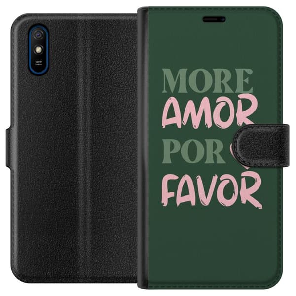 Kompatibel Tegnebogsetui til Xiaomi Redmi 9A Mer kärlek tack grøn