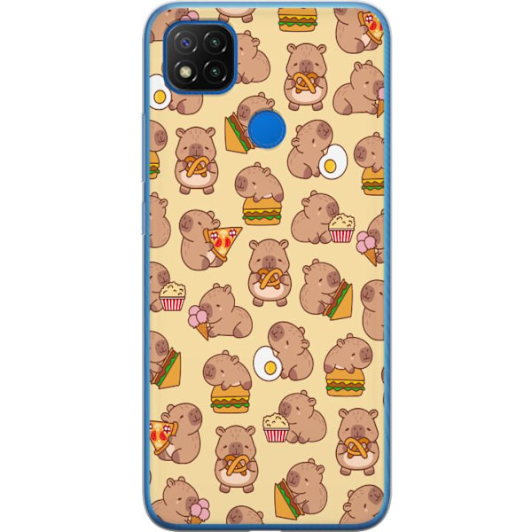 Xiaomi Redmi 9C Genomskinligt Skal Kawaii capybara mobilskal med flera söta figurer