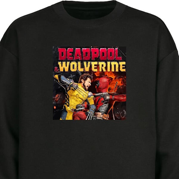 Sweatshirt for Voksen | Klassisk Collegegenser Deadpool & Wolv svart S