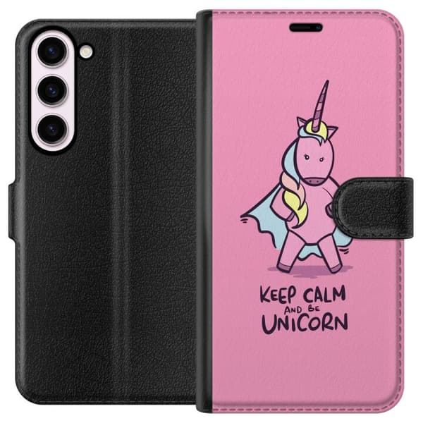 Kompatibelt Plånboksfodral till Samsung Galaxy S23+ Keep Calm Enhörning