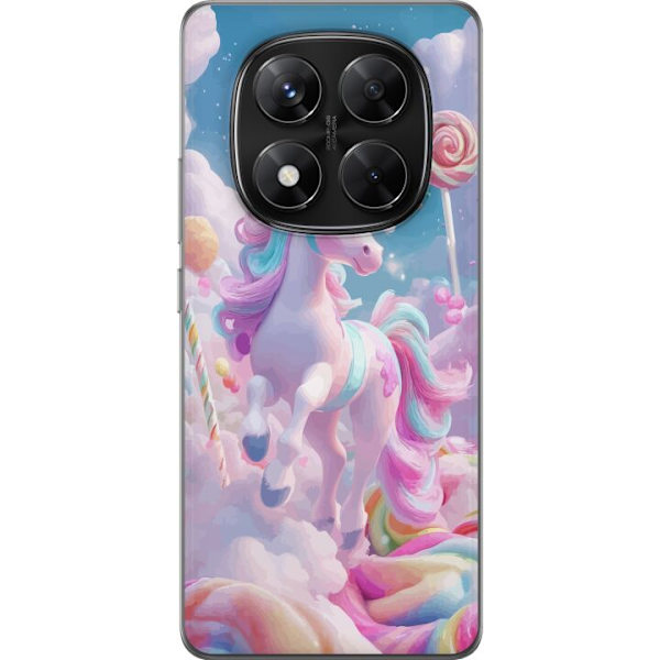 Xiaomi Redmi Note 14 Pro Genomskinligt Skal Enhörning Candy Pastell Kawaii Motiv Söt Populär Färg Grafiskt Trend Barn Motiv Fantasy Art