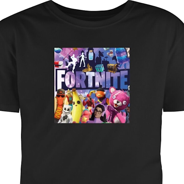 Barn-T-shirt | Bekväm T-shirt för Barn Fortnite svart 5-6 År