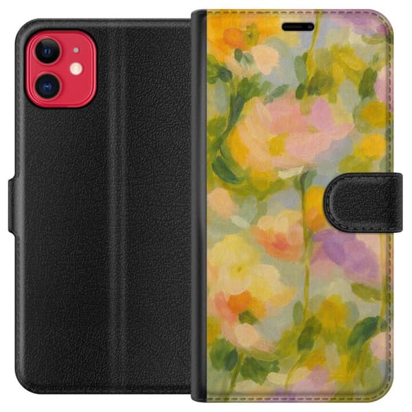 Kompatibel Tegnebogsetui til Apple iPhone 11 Bløde sommerblomster i drømmende pastelharmoni