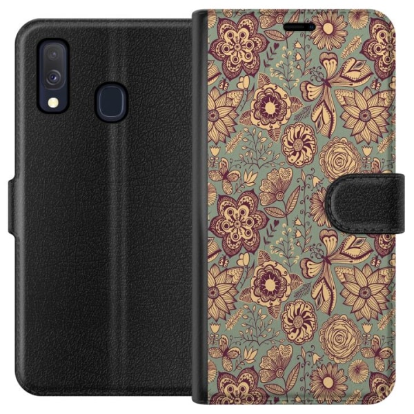 Samsung Galaxy A40 Lommeboketui Vintage Blomster