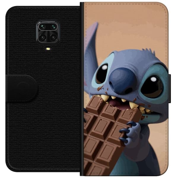 Kompatibel Tegnebogsetui til Xiaomi Redmi Note 9 Pro Sødt blåt rumvæsen, der spiser en stor chokoladebar blå