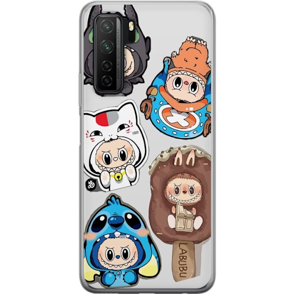 Huawei P40 lite 5G Läpinäkyvä kuori Labubu hahmokokoelma - Pop Mart Labubu The Monsters väriluulisessa muotoilussa