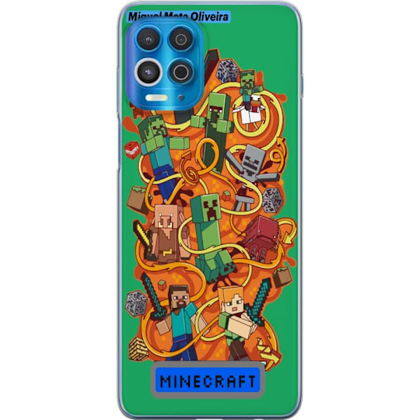 Motorola Edge S Läpinäkyvä kuori Minecraft