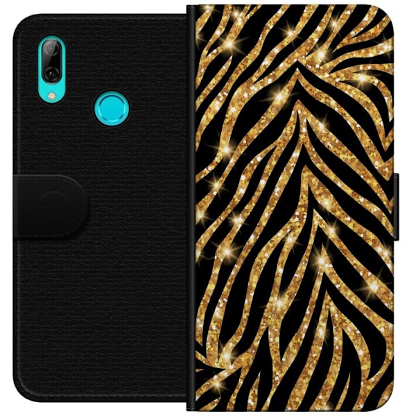 Huawei P smart 2019 Tegnebogsetui Guld & Glitter
