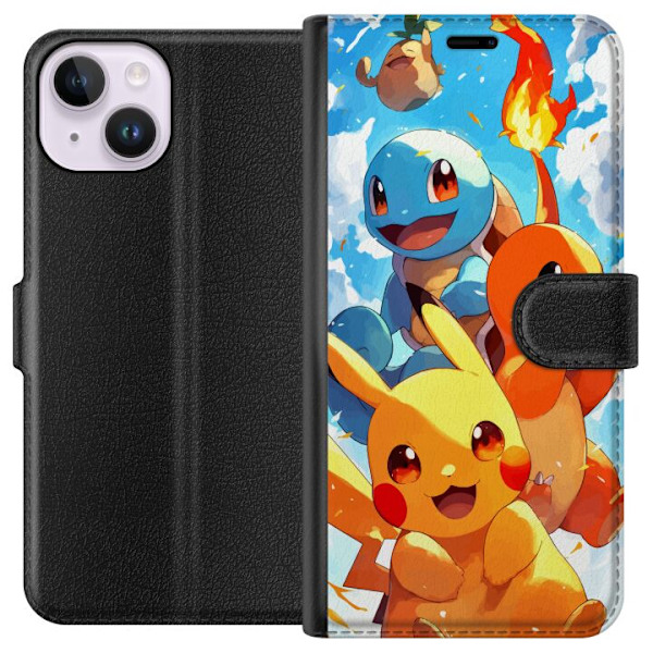 Apple iPhone 15 Lommeboketui Pocket Creatures - inspirert av P