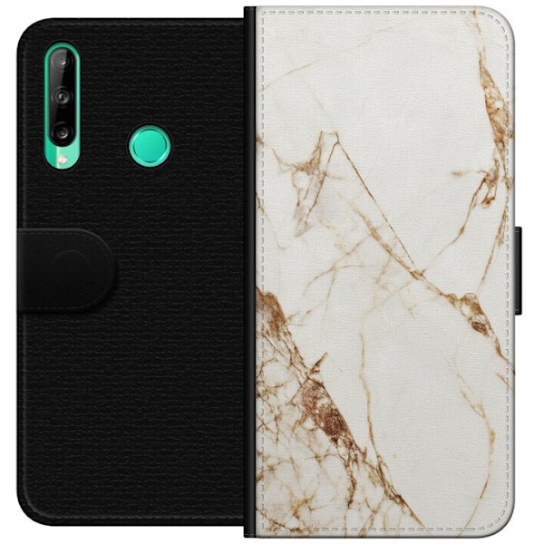 Huawei P40 lite E Tegnebogsetui Hvid marmor