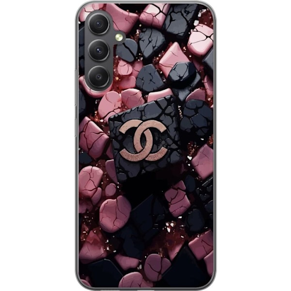 Samsung Galaxy A25 Genomskinligt Skal Chanel Black and Pink