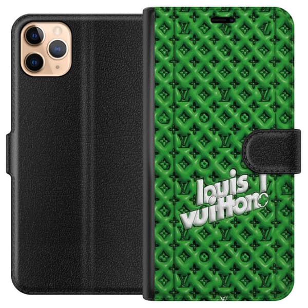 Kompatibel Tegnebogsetui til Apple iPhone 11 Pro Max Inspireret grønt monogram med logo grøn