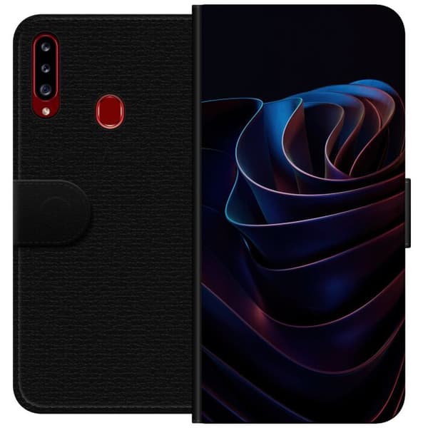 Kompatibel Tegnebogsetui til Samsung Galaxy A20s Neonflow sort