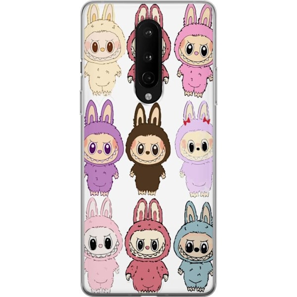 OnePlus 8 Läpinäkyvä kuori Labubu Pink Monster - Popkulttuu