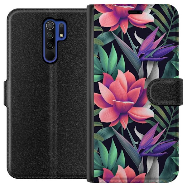 Xiaomi Redmi 9 Tegnebogsetui Blomster
