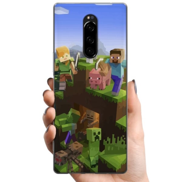 Sony Xperia 1 TPU Mobildeksel MineCraft