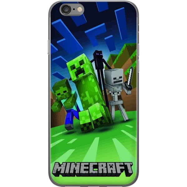 Apple iPhone 6 Läpinäkyvä kuori Minecraft Creeper mobilskal i klassisk grön pixelstil