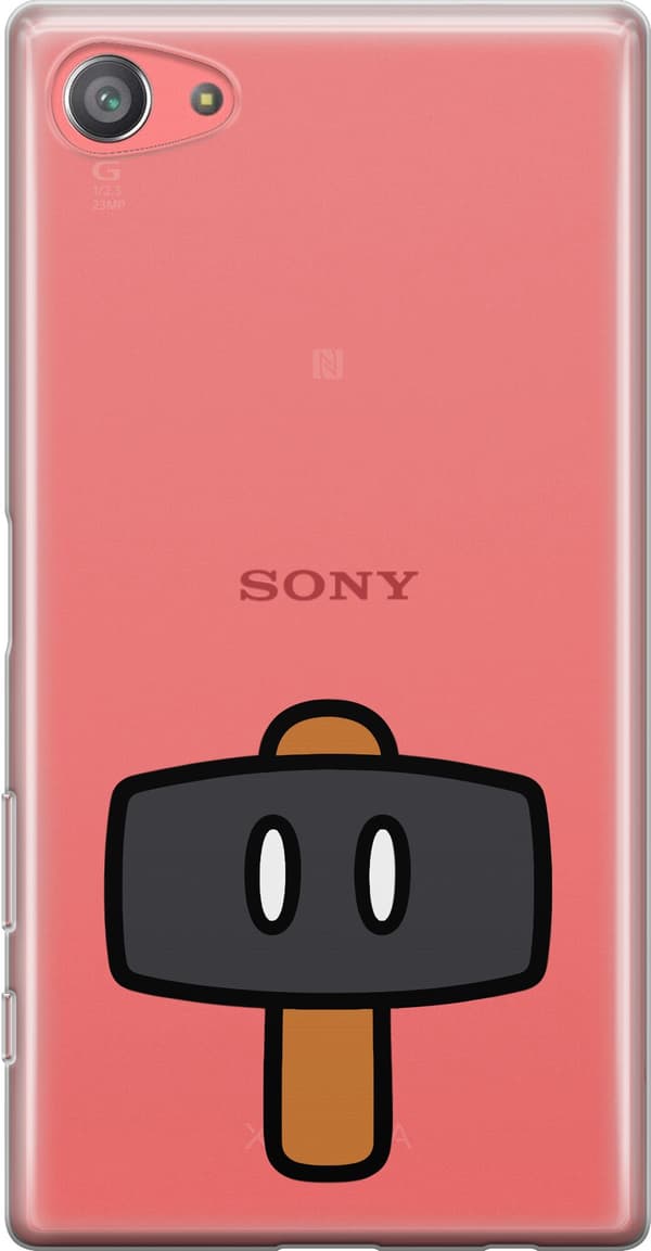 Kompatibel Mobilcover til Sony Xperia Z5 Compact Sort spillehammer - Sort motiv med sort hammer. sort