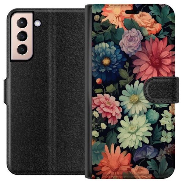 Samsung Galaxy S21 Tegnebogsetui Blomster