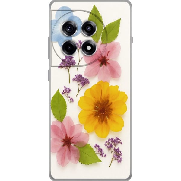 OnePlus 12R Genomskinligt Skal Pressade blommor